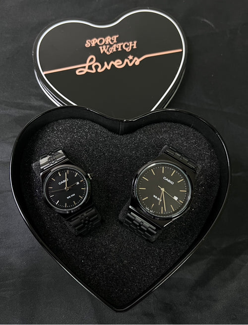 Pareja Casio + caja de corazón gratis