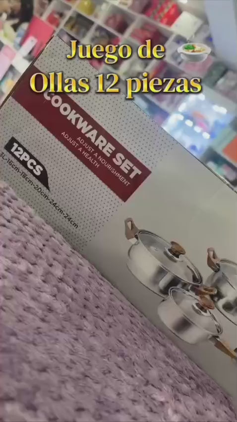 JUEGO DE OLLAS DE 12 PIEZAS
